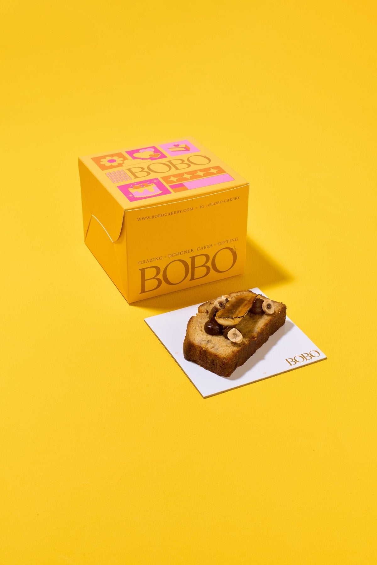Banana Hazelnut Chocolate Slice - Bobo Cakery