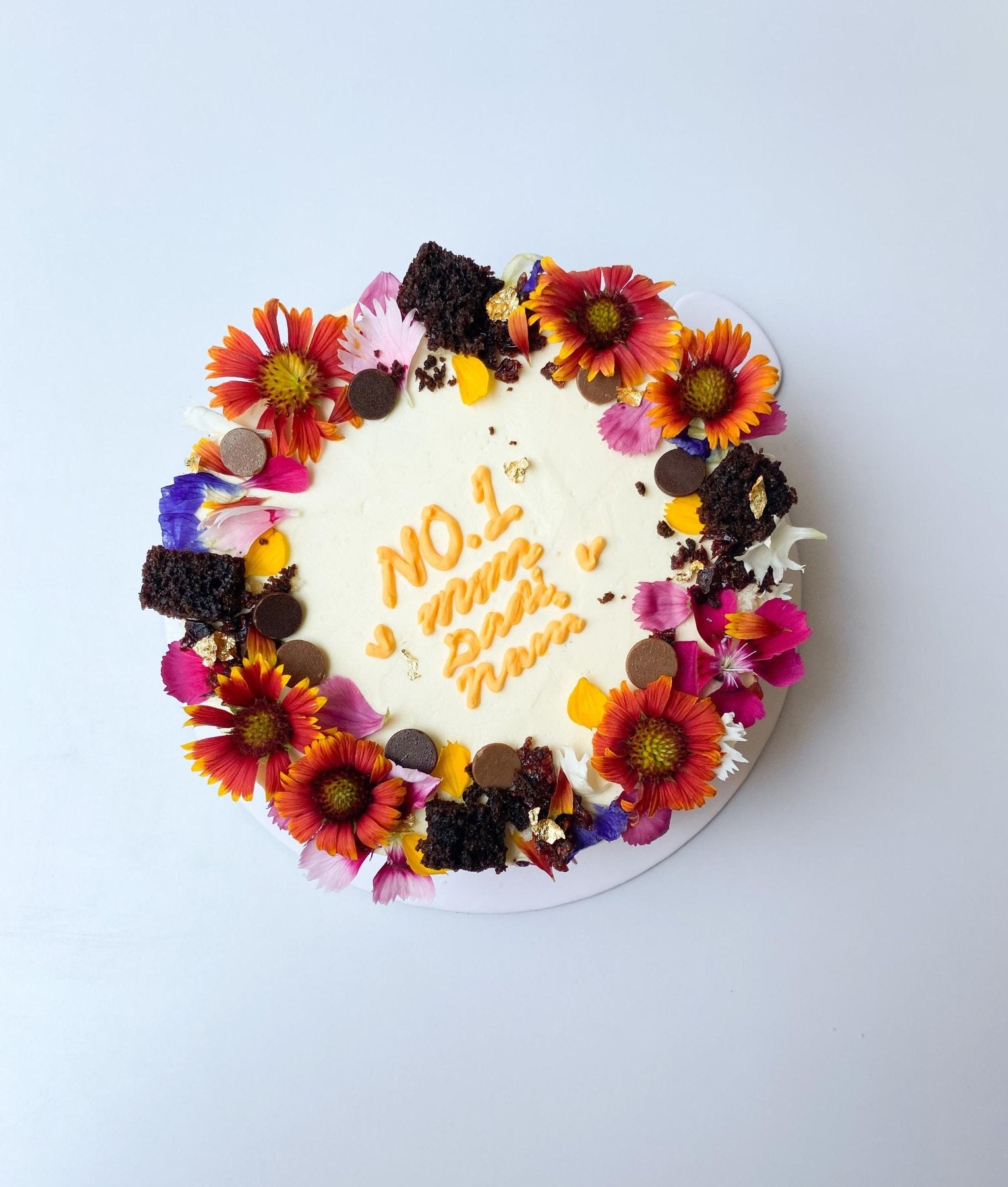 Edible Flower Wreath Cake - Bobo Cakery
