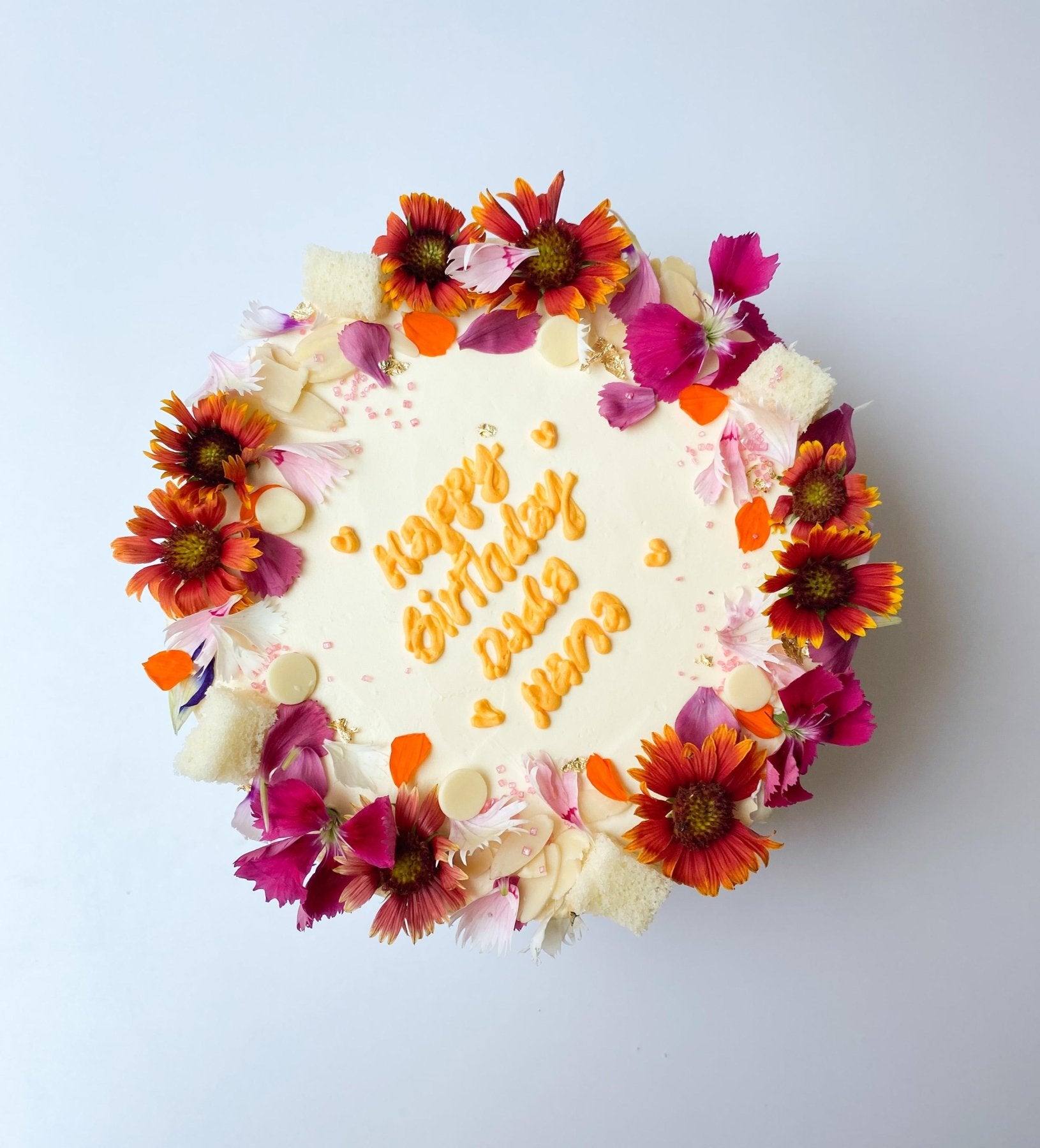 Edible Flower Wreath Cake - Bobo Cakery